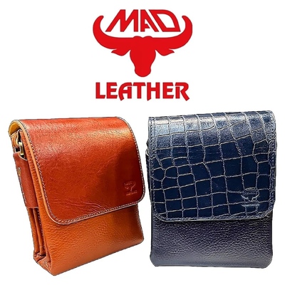 کیف مردانه دوشی چرم ماد مدل 128 MAD Leather 