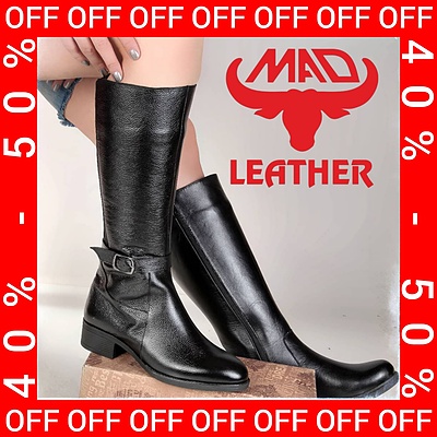 چکمه زنانه چرم ماد مدل ژاکلین ZHAKLIN MAD Leather 